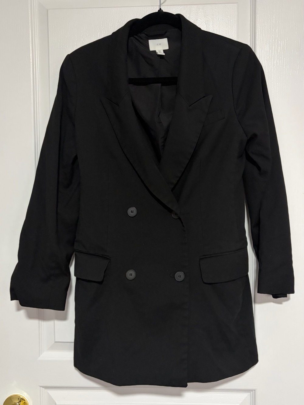 H&M Black Double-Breasted Blazer Jacket